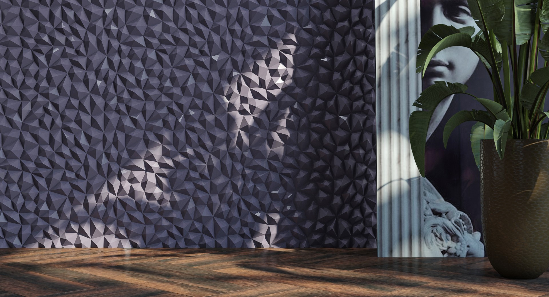 Стеновая панель 3D под покраску Bello Deco СП 15 500×500×22 фото в интерьере